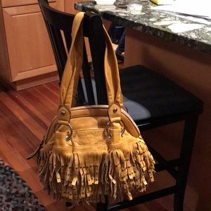 B Makowsky Fringe leather bag